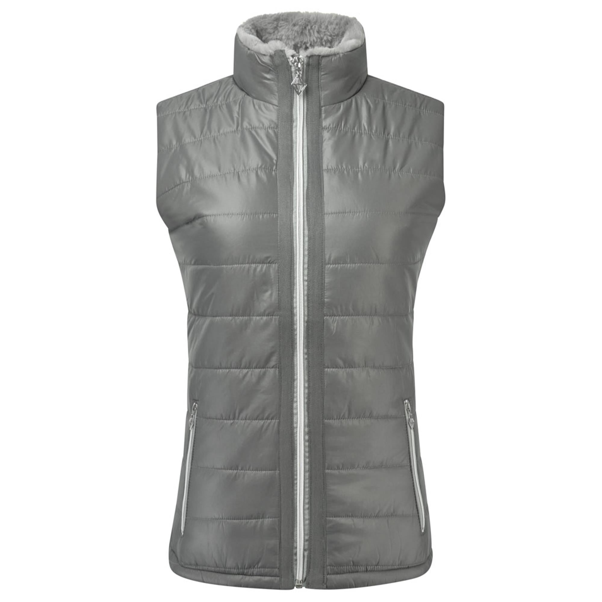 Pure Golf Hemisphere Faux Fur Ladies Golf Gilet Charcoal Grey